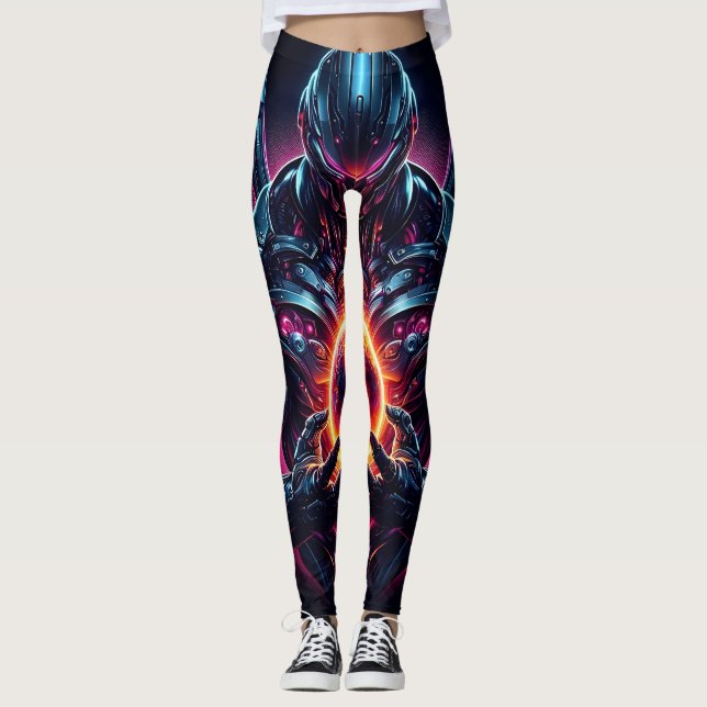 Leggings Guardián Cósmico Cibernético Abstracto Robot Futur (Anverso)