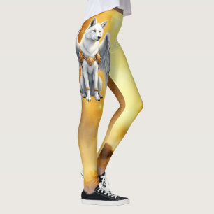 Leggings Guardián del Amanecer – El Lobo Alado Blanco.