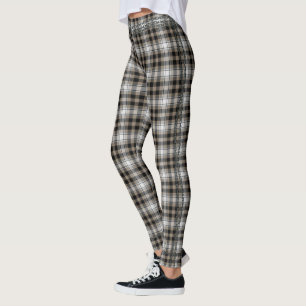 Leggings Guarnecido de la cadena de tracción de tartán bl