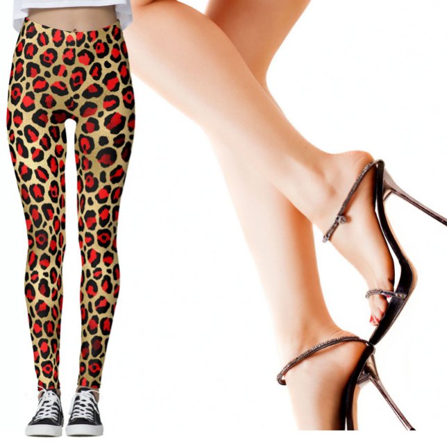 Leggings Guay Animal Print Fun Leopardo Scarlet Gold (Subido por el creador)