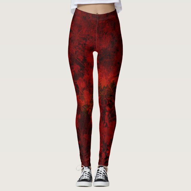 Leggings Guay, arte moderno de estampado floral / floral (Anverso)