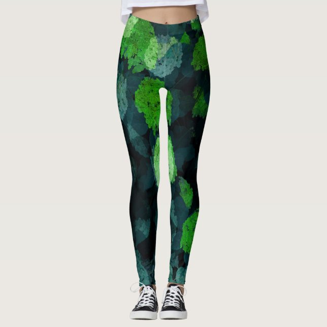 Leggings Guay, arte único de estampado floral / floral (Anverso)