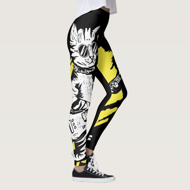 Leggings Guay Cat tocando guitarra eléctrica (Derecha)