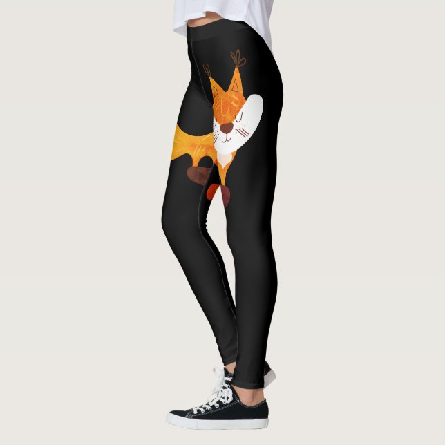 Leggings Guay Cunning Wild Fox cita a Naranja Black Fashion (Izquierda)