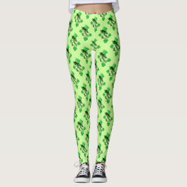 Leggings Guay divertido Green top hat Shamrock St Patricks 