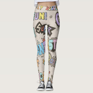 Leggings Guay Fun Doodle Lettering Vintage