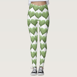 Leggings Guay Green White Hearts, festividades en San Patri