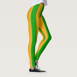 Leggings Guay Green Yellow Navidad Stripe