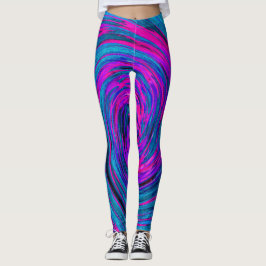 Leggings Guay Hot Pink, Purple and Blue Abstract Retro