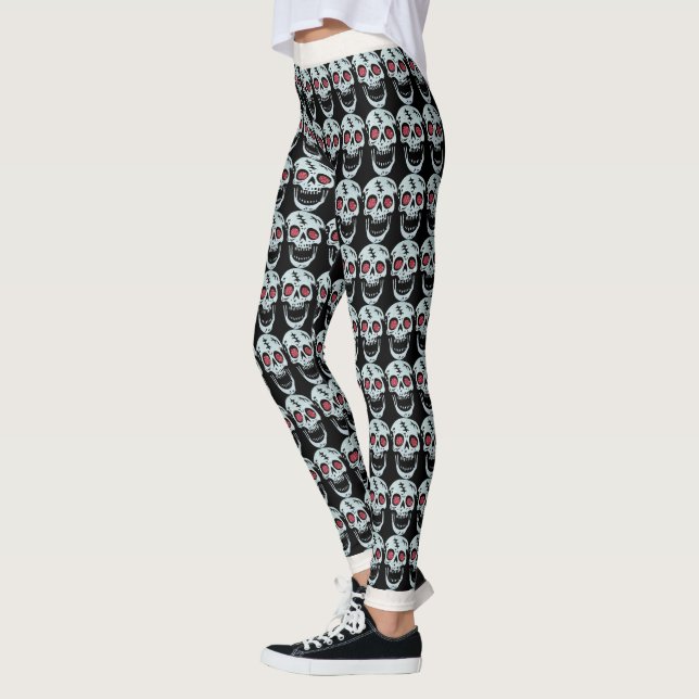 Leggings Guay Laughing White Skull Red Faux Purpurina Eyes (Izquierda)