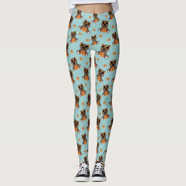 Leggings Guay lindo Halloween gafas de sol de oso y calabaz (Anverso)