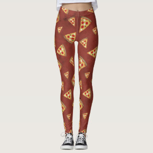 Leggings Guay pizza slices vintage patrón rojo