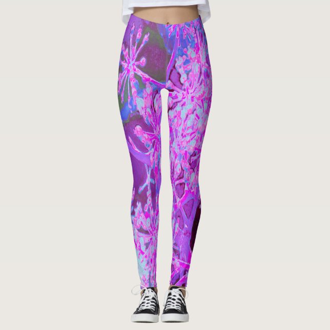 Leggings Guay Resumen de la naturaleza retro en rosa calien (Anverso)