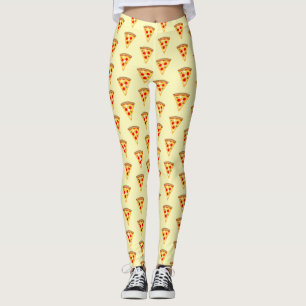 Leggings Guay y la diversión de las pizzas patrón amarillo 