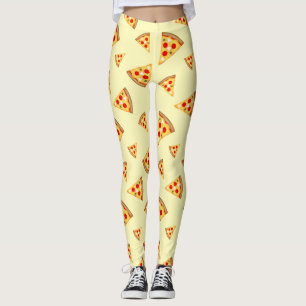 Leggings Guay y la diversión de las pizzas patrón amarillo