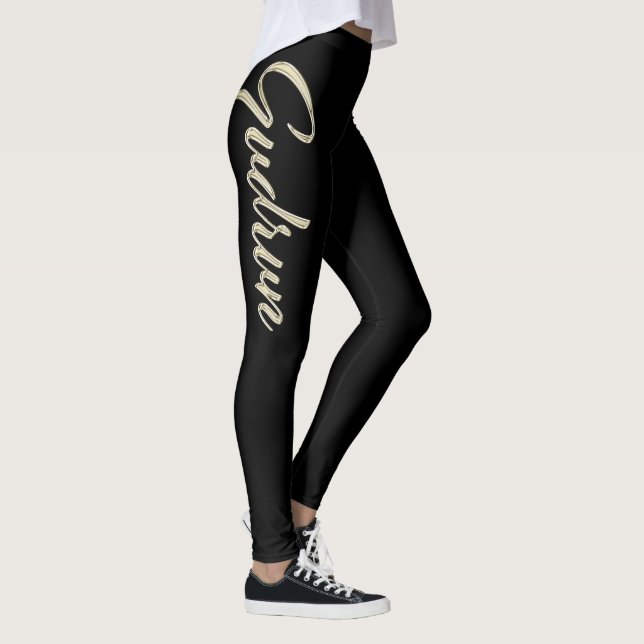 Leggings Gudrun white gold Handwriting Hose (Derecha)