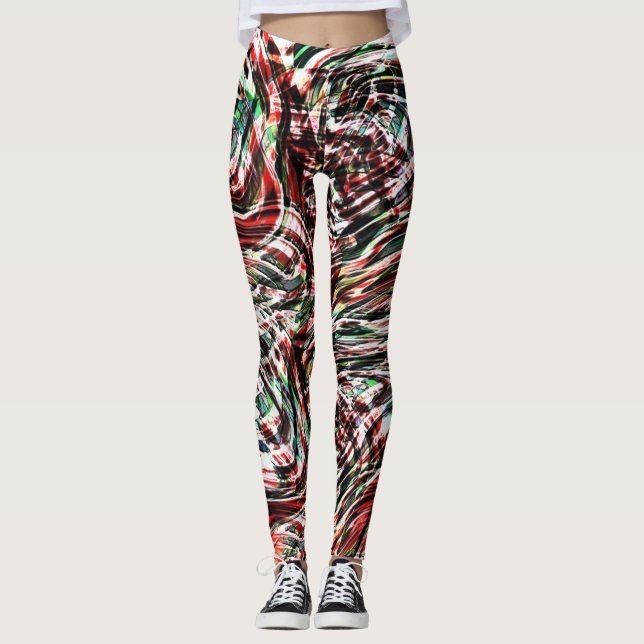 Leggings Guerra de cintas rojas contra el cian (Anverso)