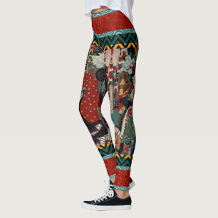 Leggings Guerreros Woodblock del samurai de Kabuki