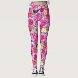 Leggings guerreros y rosas en la manta de lavanda
