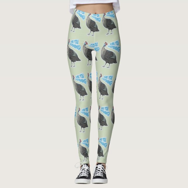 Leggings Guineafowl Funny loud personalizado de aves (Anverso)