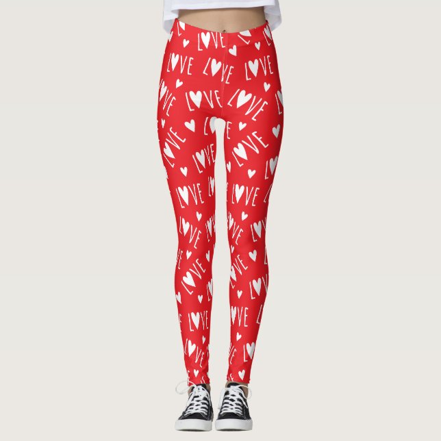 Leggings Guión de AMOR Rojo y Blanco (Anverso)