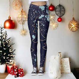Leggings Guión de nombre lindo genial marina oro blanco pun