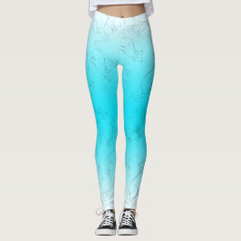 Leggings Guión giratorio de degradado azul de la línea de g