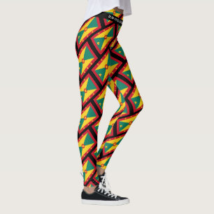 Leggings Guión Patriótico GRENADA Añadir tu texto NEGRO