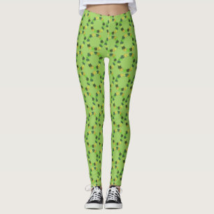Leggings Guirnalda verde de Shamrock St. Patrick's Day Clov