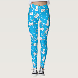 Leggings Guitar Lines Music Notes