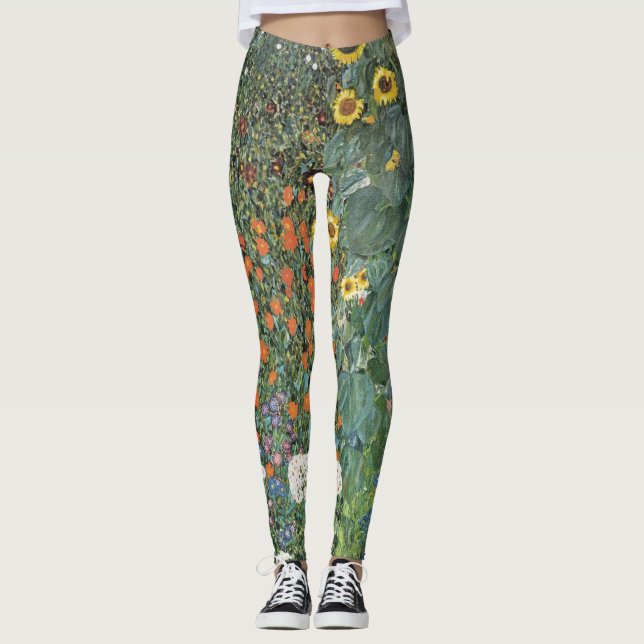 Leggings Gustav Klimt Farm Garden with Sunflowers Gallery (Anverso)