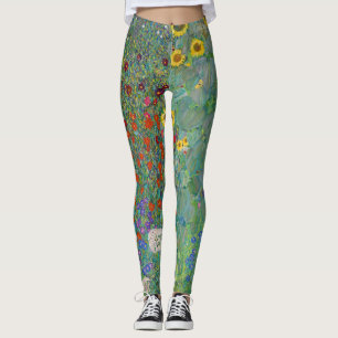 Leggings Gustav Klimt - Jardín de campo con girasoles