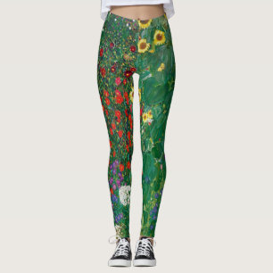 Leggings Gustav Klimt - Jardín de granja con girasoles