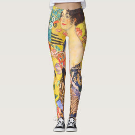 Leggings Gustav Klimt Lady con arte vintage de fans