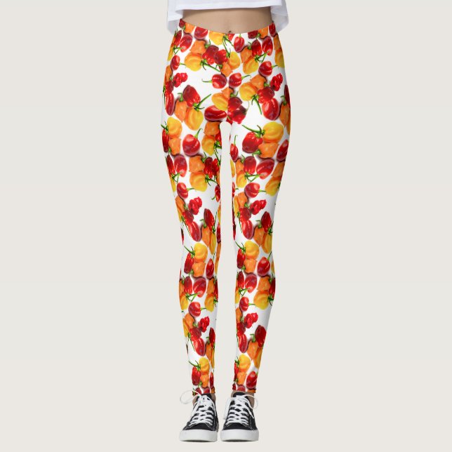 Leggings Habanero Chilies Red Peppers Naranja Hot Food (Anverso)