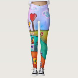 Leggings Hada colorida mágica caprichosa del arte de la