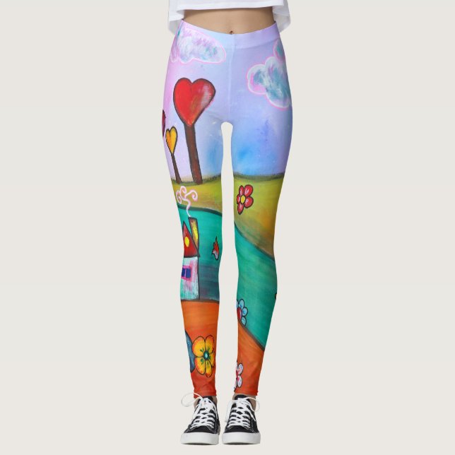 Leggings Hada colorida mágica caprichosa del arte de la (Anverso)
