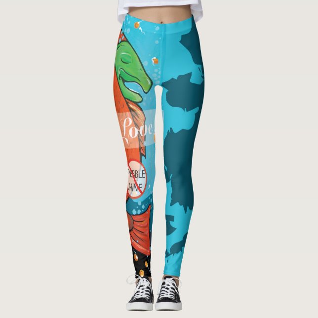 Leggings Haga el amor, ninguna mina del guijarro (Anverso)