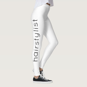 Leggings Hairstylista Blanco Negro Moderno Salón De Spa De