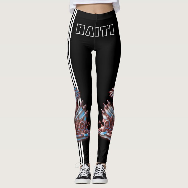 LEGGINGS HAITÍ FLAG BLACK HAVIC ACD (Anverso)