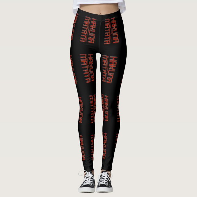Leggings Hakuna Matata Red Black weekend (Anverso)