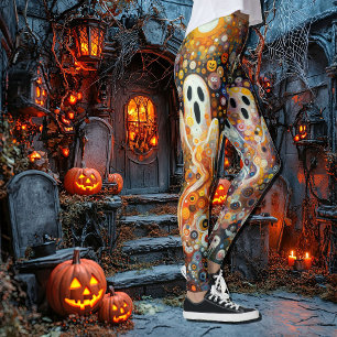 Leggings Halloween Art Deco Fantasmas espeluznantes leyenda