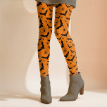 Leggings Halloween Bats Spiders Escandaloso Naranja negro<br><div class="desc">Este divertido diseño de Halloween usa un patrón aleatorio de murciélagos negros y arañas en un fondo naranja clásico que se puede personalizar según el color que quieras. Este divertido diseño tiene un aspecto retro y se puede emparejar con cualquier parte superior durante todo el otoño y la temporada espeluznante....</div>