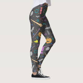 Leggings Halloween Bats WaterColor Pattern Moderno Spooky