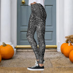 Leggings Halloween Black and White Spider Web<br><div class="desc">Personalizar para cambiar el negro a cualquier color.</div>