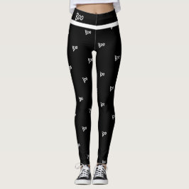 Leggings Halloween boo black and white