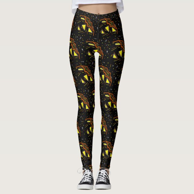 Leggings Halloween Calabaza Cósmica Espacio Ultraterrestre  (Anverso)