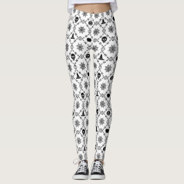 Leggings Halloween con ballenas negras