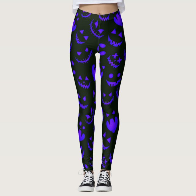 Leggings Halloween con caras de fantasía (Anverso)