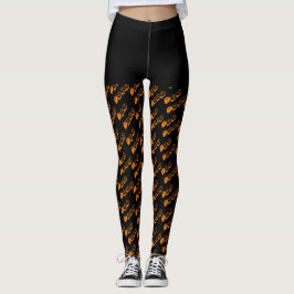 Leggings Halloween con el patrón de tipografía de Naranja n